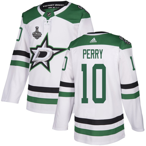 Adidas Men Dallas Stars 10 Corey Perry White Road Authentic 2020 Stanley Cup Final Stitched NHL Jersey